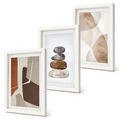 Abstract modern painting framed triptych wall decor