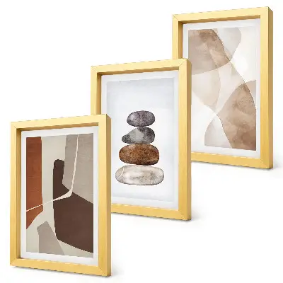 Abstract modern painting framed triptych wall decor