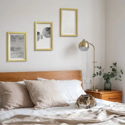 Photo frame wall gallery set modern abstract shapes and structures design