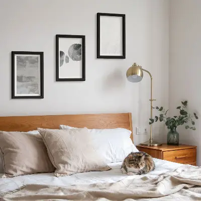 Photo frame wall gallery set modern abstract shapes and structures design