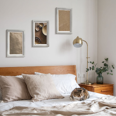 Framed triptych Stone structures modern minimalist style