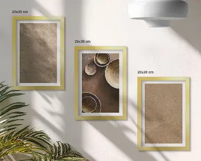Stone structures modern minimalist wall art framed triptych