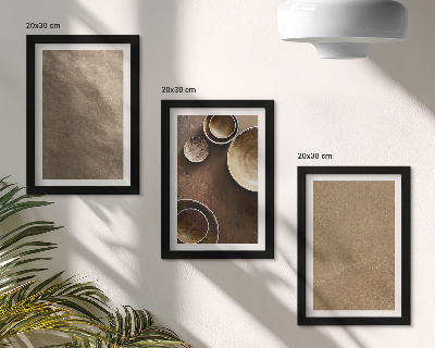 Framed triptych Stone structures modern minimalist style