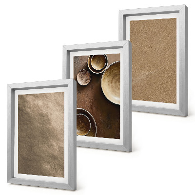 Framed triptych Stone structures modern minimalist style