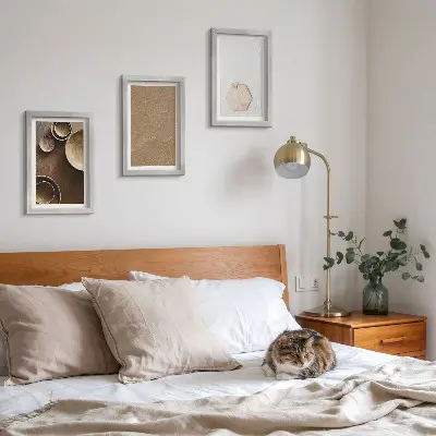 3-piece wall art set with minimalist textures in warm colors
