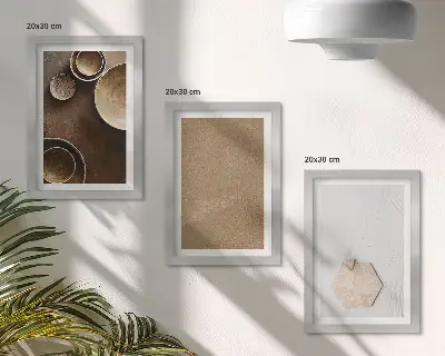 3-piece wall art set with minimalist textures in warm colors