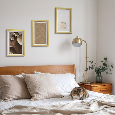 3-piece wall art set Minimalist textures in warm colors