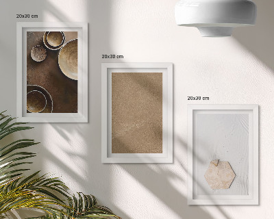 3-piece wall art set Minimalist textures in warm colors