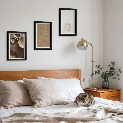 3-piece wall art set with minimalist textures in warm colors