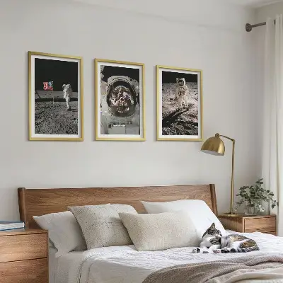 NASA Moon Astronaut Landing Wall Art set of 3 framed pieces