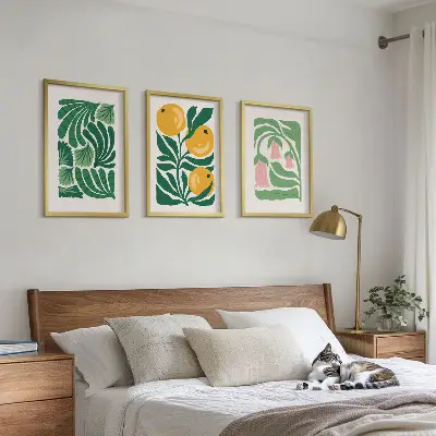 Minimalist plant wall art set patterned illustrations
