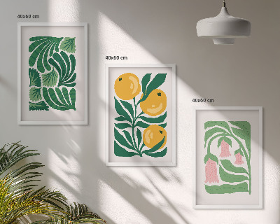 Wall art set Minimalist plant patterns