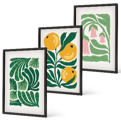Wall art set Minimalist plant patterns