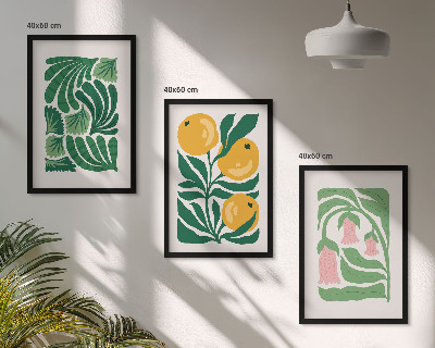 Wall art set Minimalist plant patterns