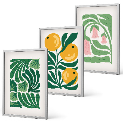 Wall art set Minimalist plant patterns