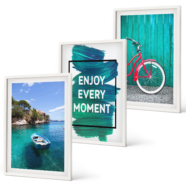 Wall art set Sea boat bike inspiration