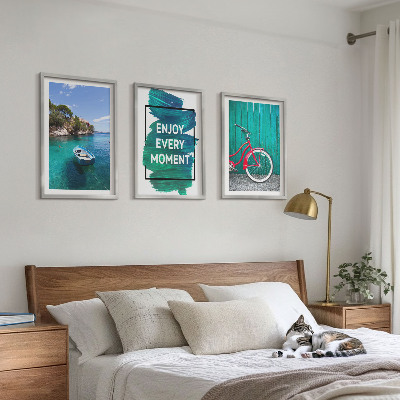Wall art set Sea boat bike inspiration