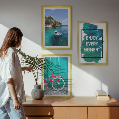 Wall art set Sea boat bike inspiration