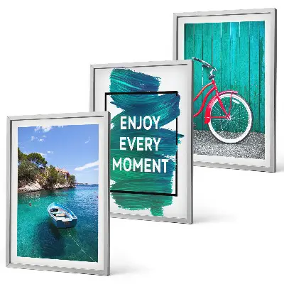 Wall art set featuring sea boat and bike inspiration