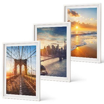 Wall art set Bridges sunsets city