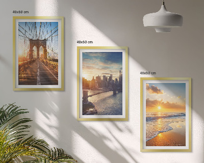 Wall art set Bridges sunsets city