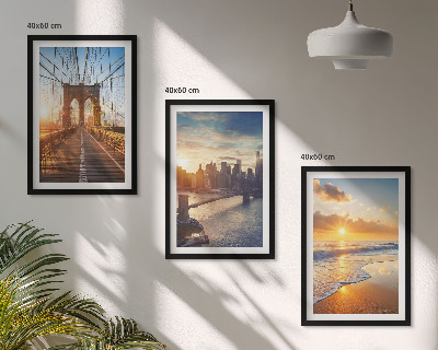 Wall art set Bridges sunsets city