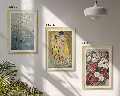 Gustav Klimt Tree of Life wall art set of three framed prints