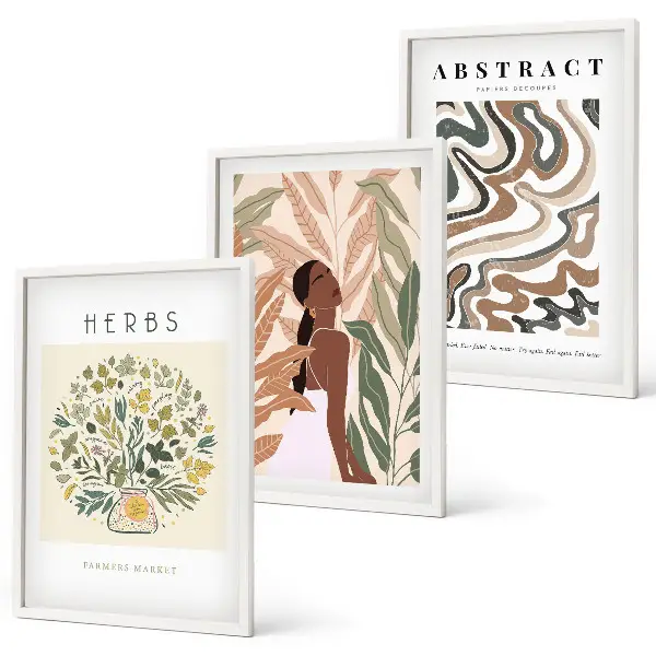 Wall art set boho minimalist pastel posters