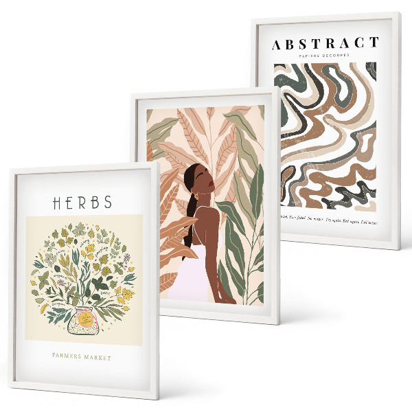Wall art set Boho pastel minimalist posters