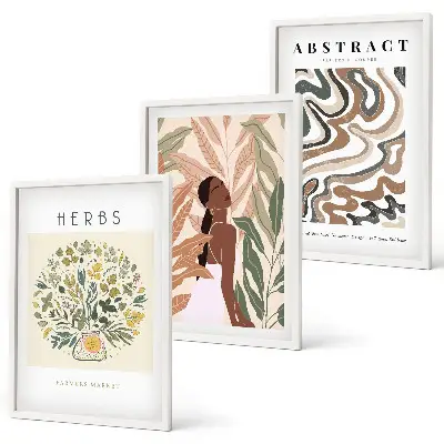 Wall art set boho minimalist pastel posters