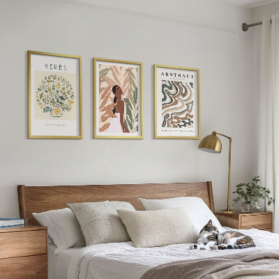 Wall art set Boho pastel minimalist posters