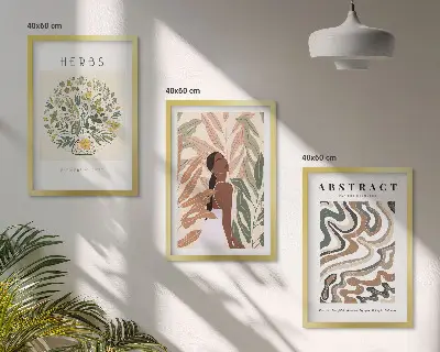 Wall art set boho minimalist pastel posters