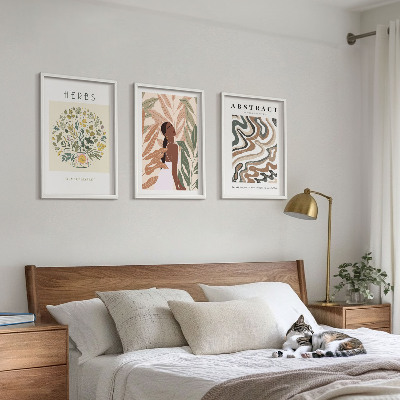 Wall art set Boho pastel minimalist posters