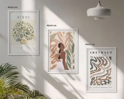 Wall art set boho minimalist pastel posters