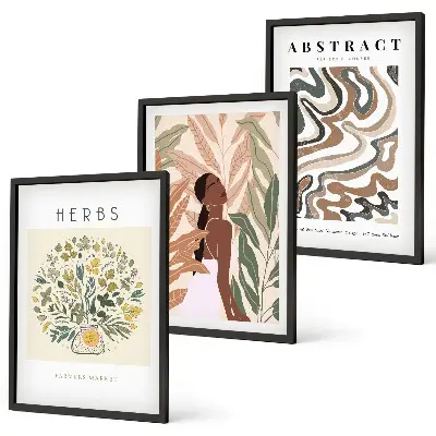 Wall art set boho minimalist pastel posters