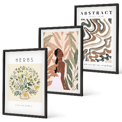 Wall art set Boho pastel minimalist posters