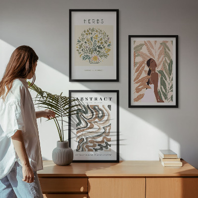Wall art set Boho pastel minimalist posters