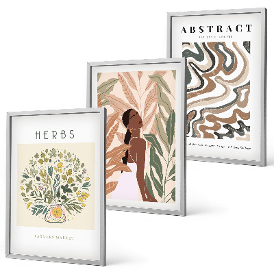 Wall art set Boho pastel minimalist posters