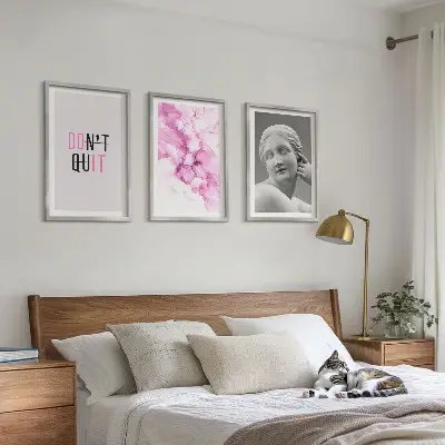 Abstract watercolor wall art three-piece sculpture set