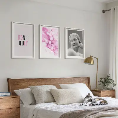 Abstract watercolor wall art three-piece sculpture set