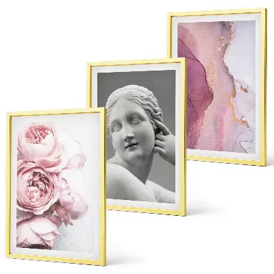 Peonies abstract woman sculpture wall art set of 3 framed pieces