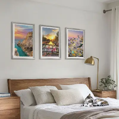 Seaside sunset three-piece wall art set seaside sunset view