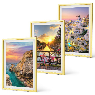 Three-piece wall art piece Seaside views sunset
