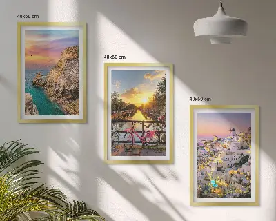 Seaside sunset three-piece wall art set seaside sunset view