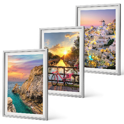 Three-piece wall art piece Seaside views sunset