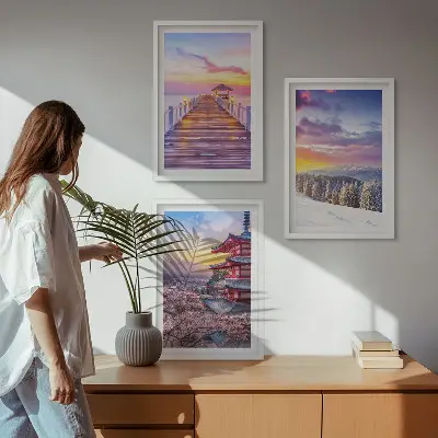 Romantic skyscapes framed wall art set of 3 pieces