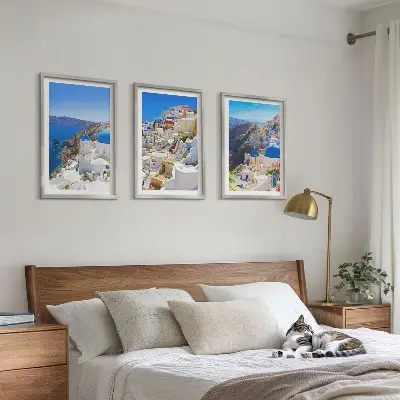 Wall art set landscape architecture in Oia Santorini