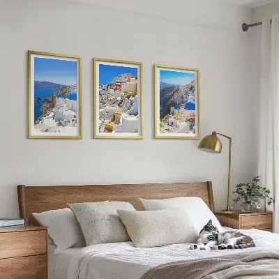Wall art set landscape architecture in Oia Santorini