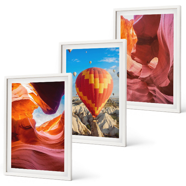 Three-piece wall art piece Desert gorges by balloon