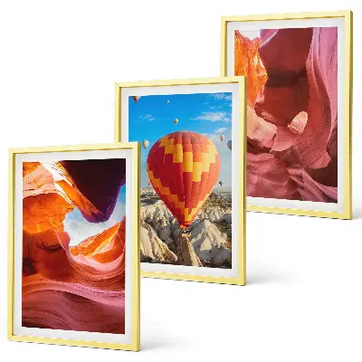 Three-piece wall art set desert gorges by balloon view